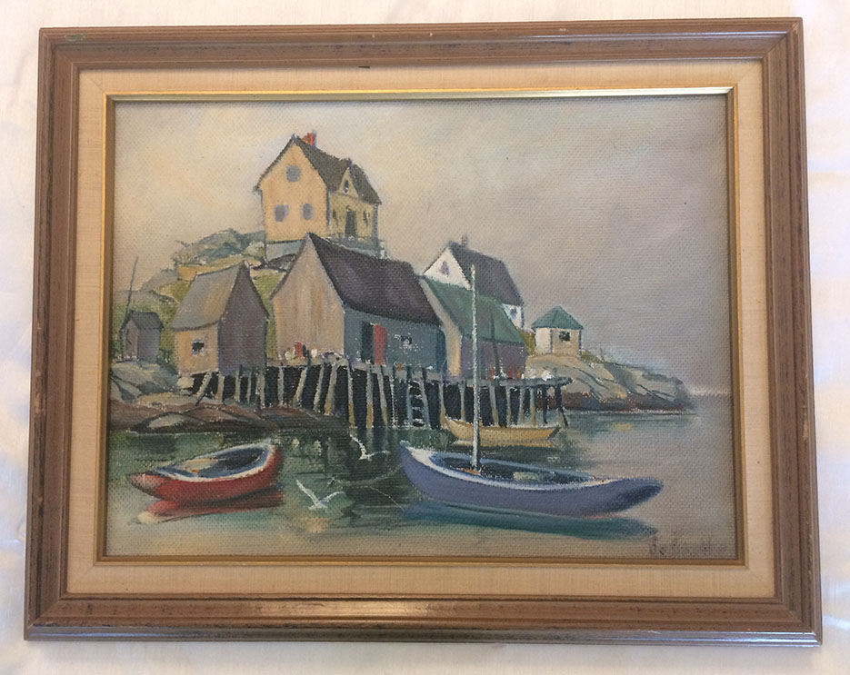 Peggy's Cove Houses and Boats frame Atlantic Fine Art