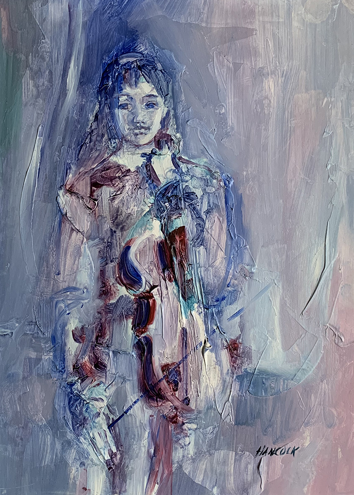 Girl with Violin — Jennie Edmonds Hancock