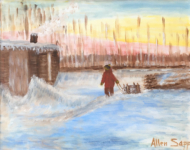 Boy Collecting Fire Wood